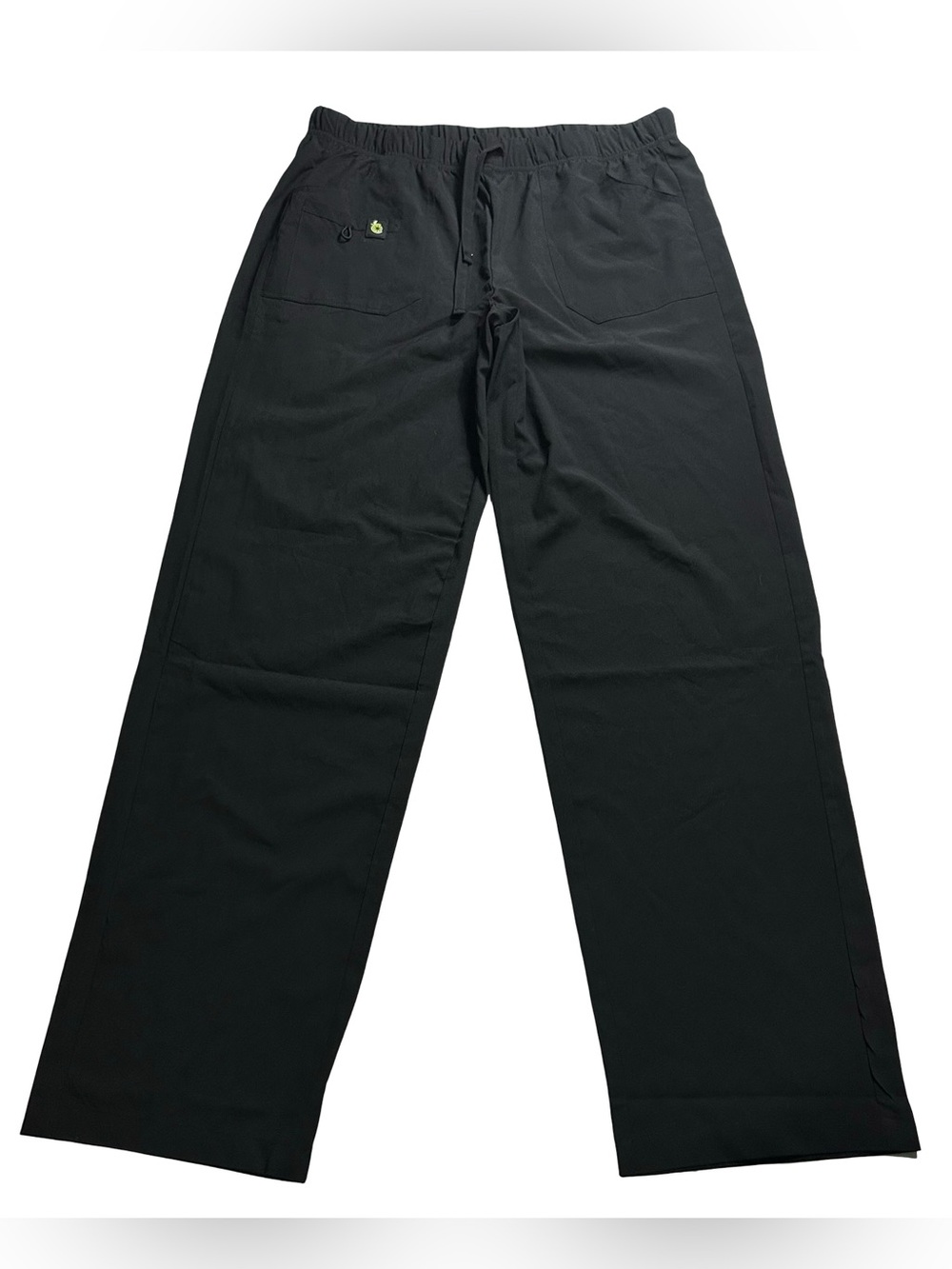CytronSilk Luxurious Workwear Black Cargo Scrub Pants Womens Sz L Wide Leg Draw